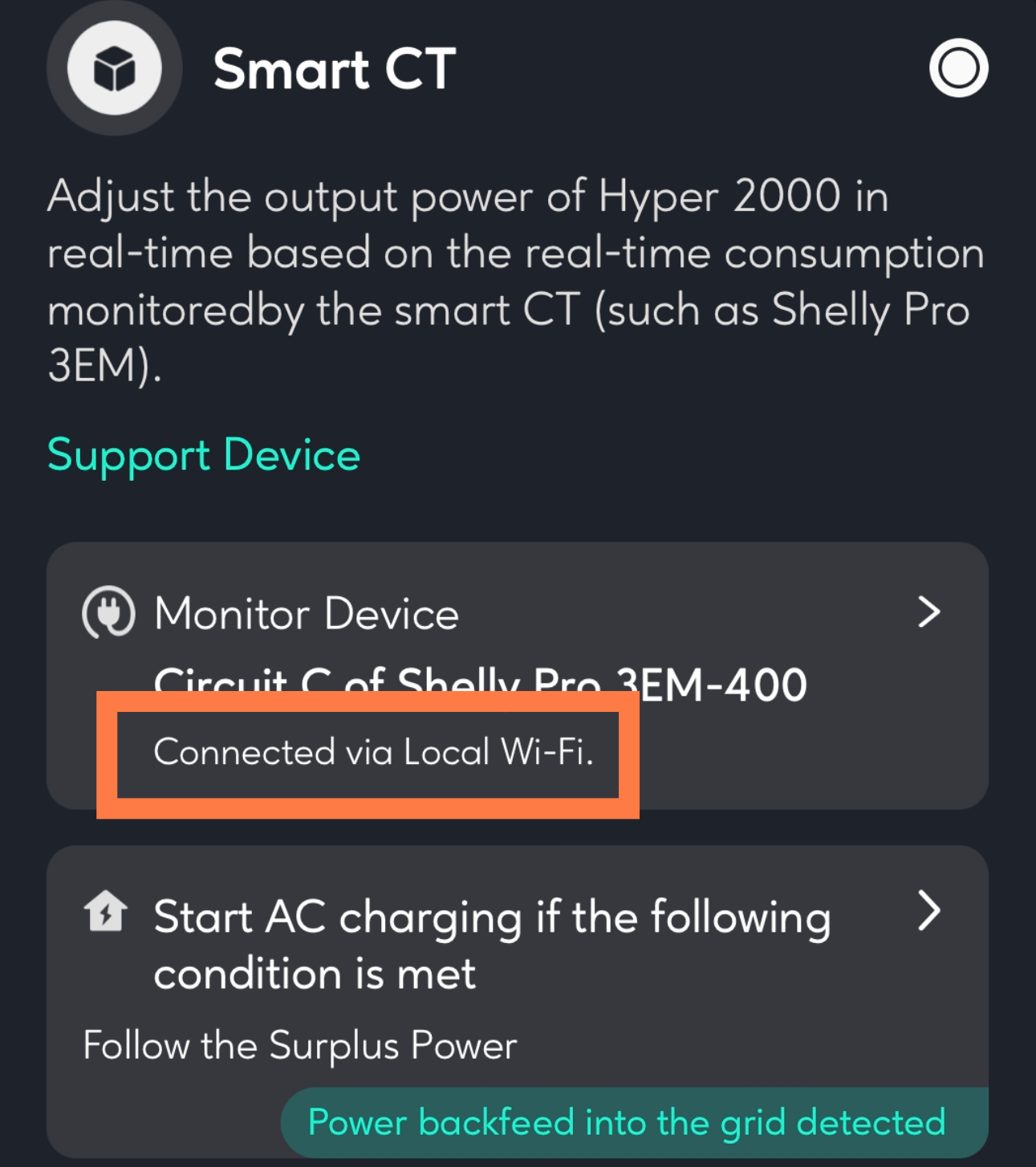 Zendure Hyper 2000 stellt eine lokale Kommunikation mit Shelly her