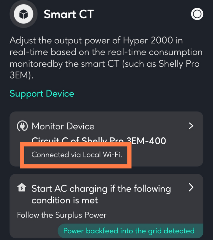 Zendure Hyper 2000 stellt eine lokale Kommunikation mit Shelly her