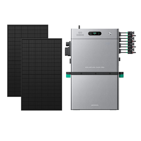 SolarFlow 2400 Pro mit zus?tzlicher Batterie und zwei 450-W-Modulen