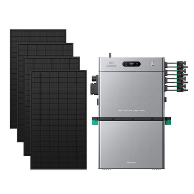 SolarFlow 2400 Pro mit zus?tzlichem Akku und vier 450-W-Modulen