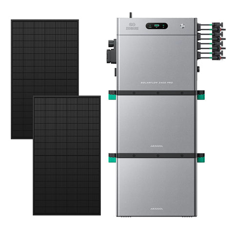 SolarFlow 2400 Pro mit zwei zus?tzlichen Batterien und zwei 450-W-Modulen