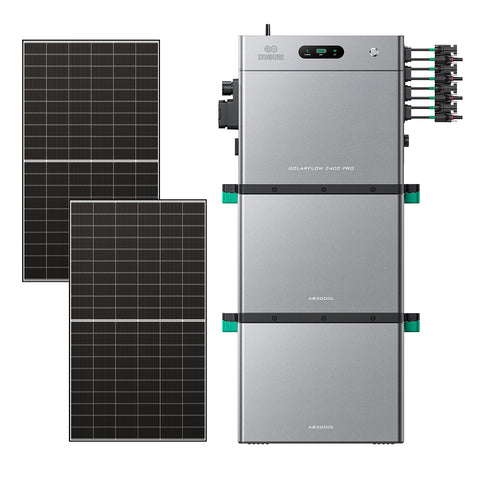 SolarFlow 2400 Pro mit zwei zus?tzlichen Batterien und zwei 500-W-Modulen