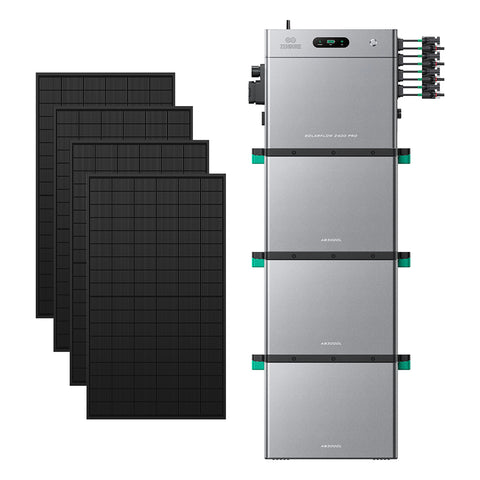 SolarFlow 2400 Pro mit drei zus?tzlichen Batterien und vier 450-W-Modulen