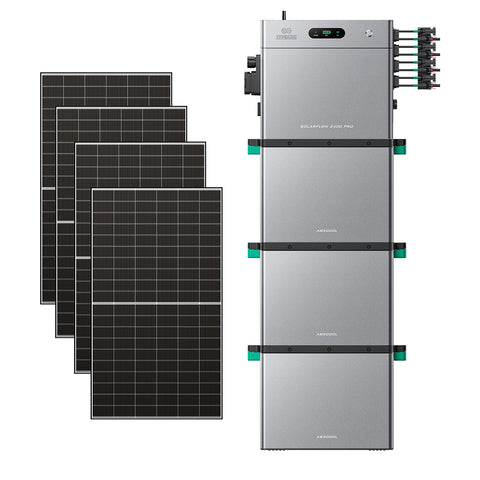 SolarFlow 2400 Pro mit drei zus?tzlichen Batterien und vier 500-W-Modulen